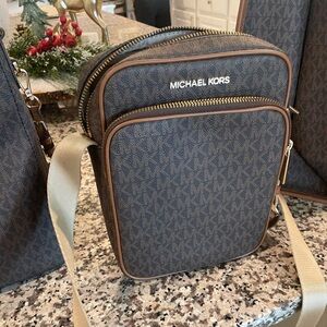 Michael Kors Blue and Tan Messenger Bag MAKE AN OFFER!